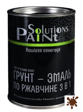 Грунт-эмаль по ржавчине 3 в 1 Paint Solutions 2.7 кг, шоколадная